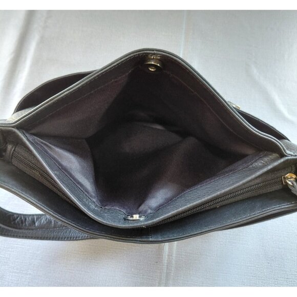 Great American Leather Works Shoulder Bag Cross Body Business Goth Pebbled - Picture 9 of 16